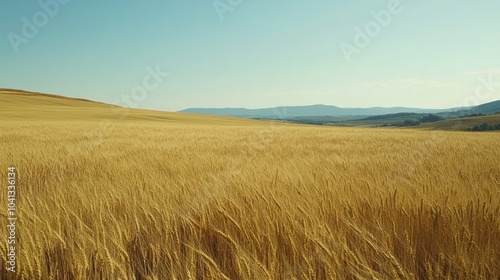 Golden Wheat Fields Swaying in the Wind