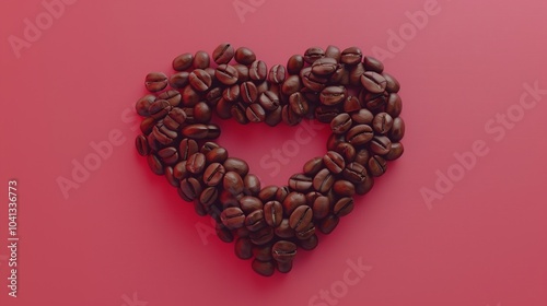 coffee bean pile heat shaped romantic drink ingredient