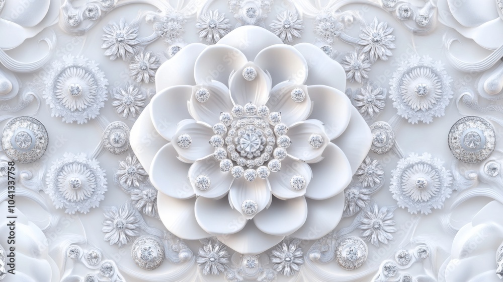 Delicate White Floral Pattern Jewelry Design