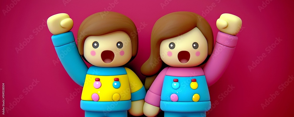 Colorful 3D Illustrations of Joyful Figures Colorful 3D Illustrations of Joyful Figures