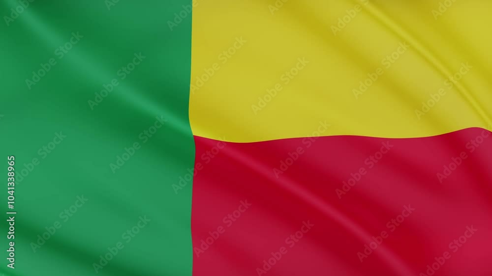 4K Flag Benin Realistic Waving Wind video 4K Flag Benin Realistic Waving Wind video