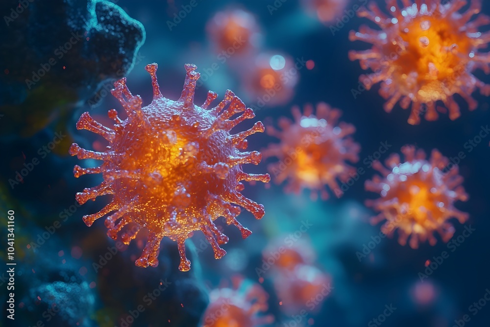Microscopic Battle Virus Attacking Human Cells Symbolizing the Invisible Struggle of Infection and Disease Microscopic Battle Virus Attacking Human Cells Symbolizing the Invisible Struggle of Infection and Disease