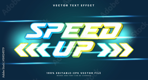 Modern speed Up Colorful editable text effect Template with sport and champion text style