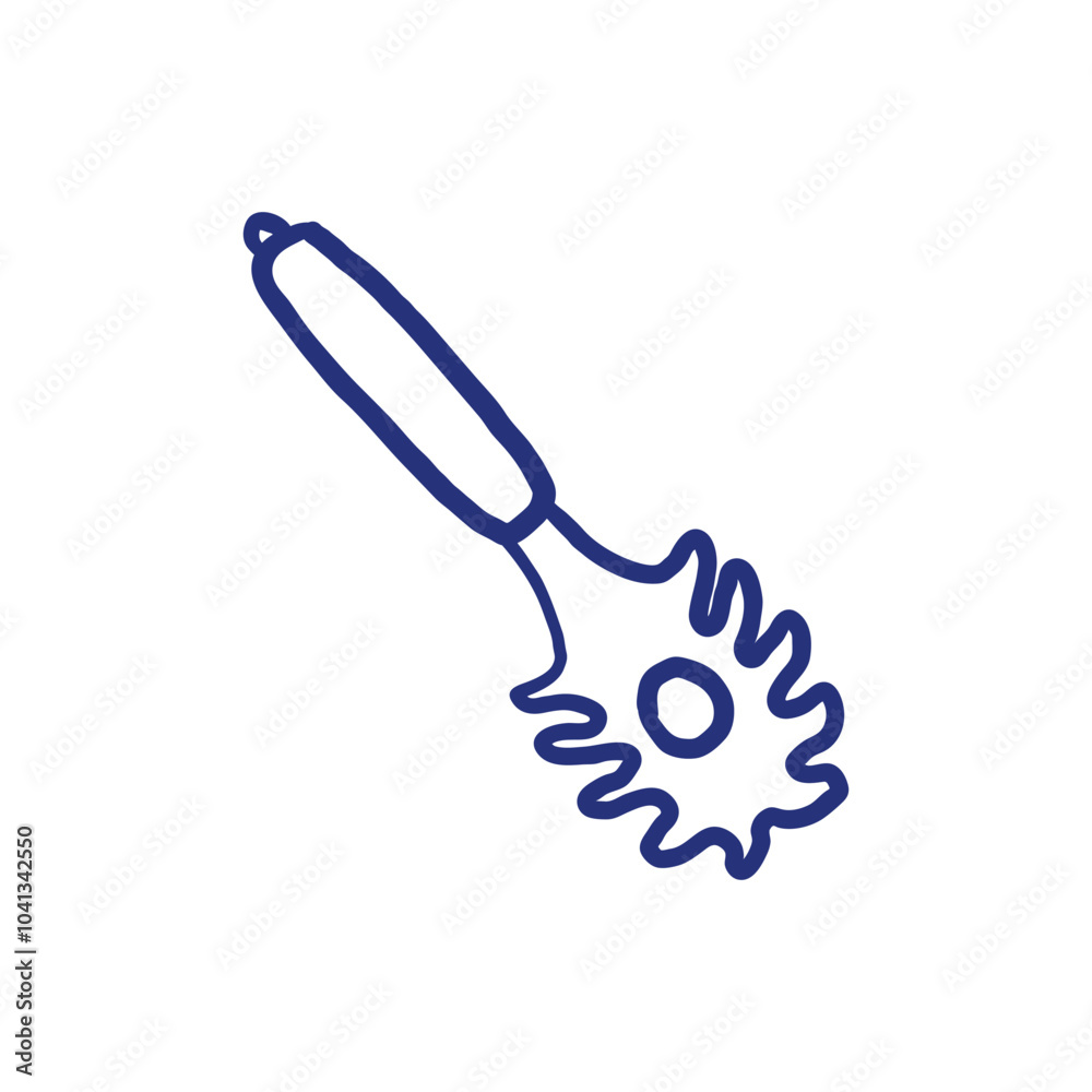 Spaghetti spoon. Kitchenware sketch. Doodle line vector kitchen utensil and tool. Cutlery illustration Spaghetti spoon. Kitchenware sketch. Doodle line vector kitchen utensil and tool. Cutlery illustration