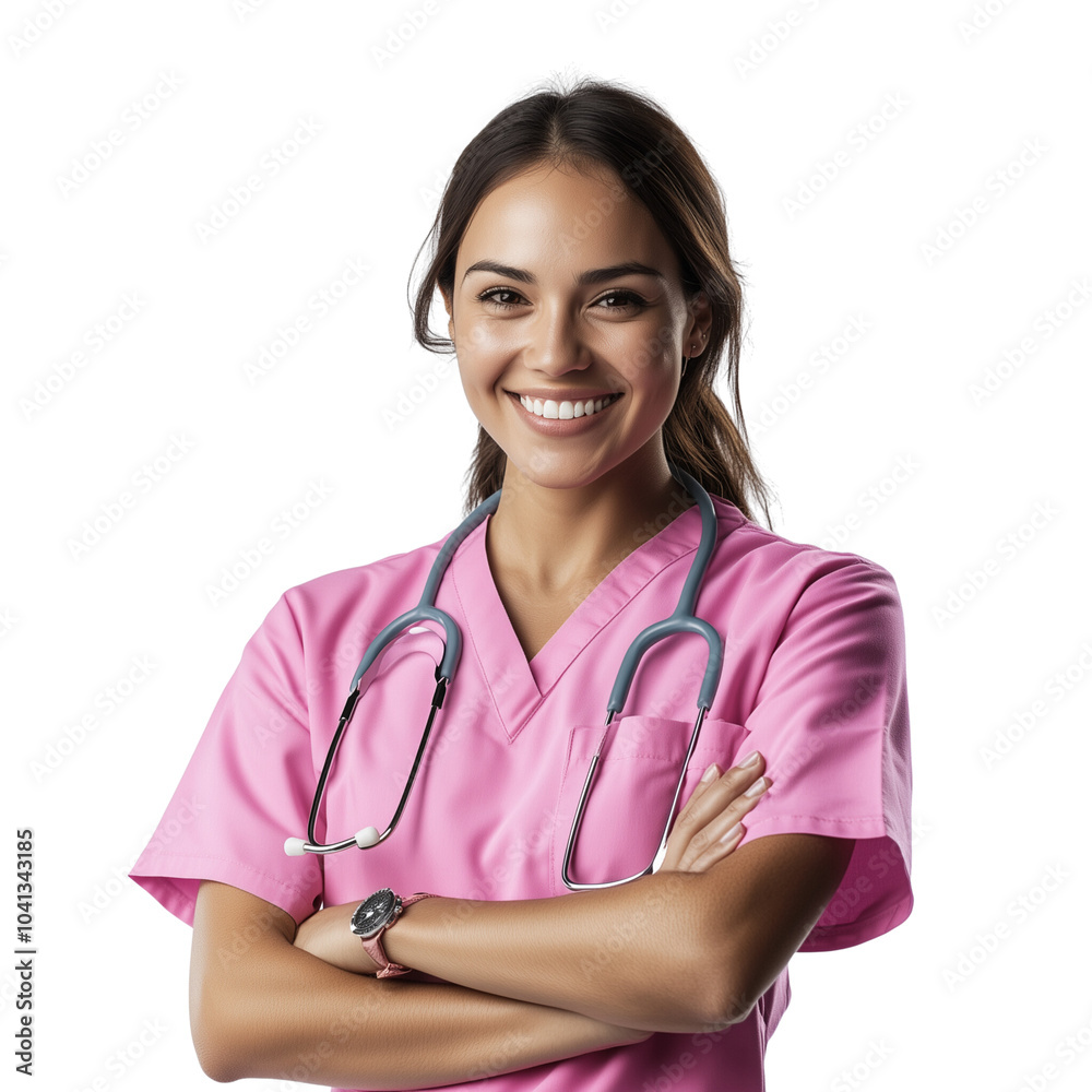 A cheerful woman standing confidently with a big smile, one hand on her hip, looking straight at the camera on transparent background. Ai generated A cheerful woman standing confidently with a big smile, one hand on her hip, looking straight at the camera on transparent background. Ai generated