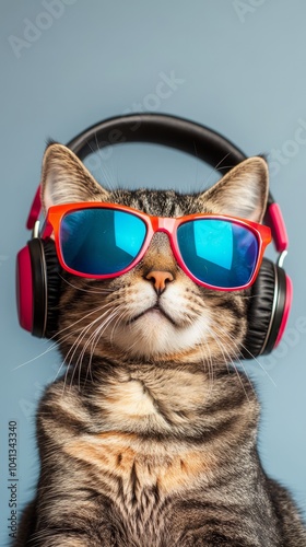 Cool Cat with Headphones