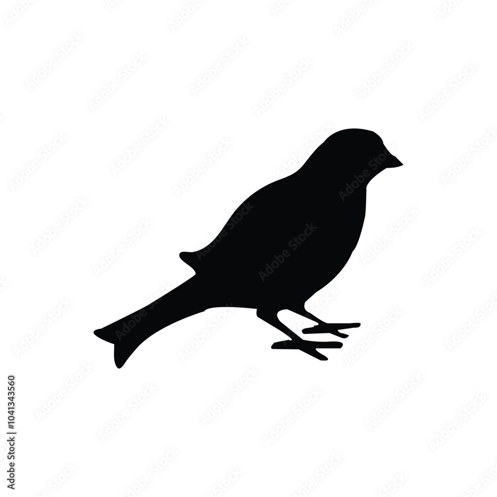Fototapeta premium Sparrow vector silhouette isolated on white background.