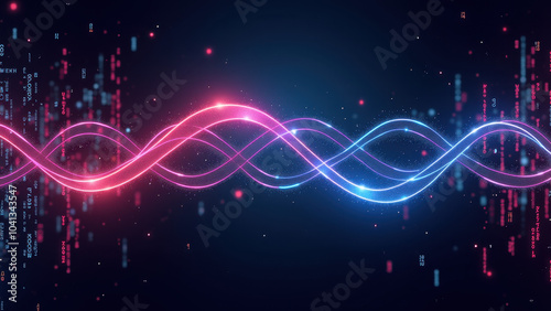 Abstract digital infinity loop symbolizing CI/CD automation and continuous integration processes in technology and software development. Futuristic design with vibrant neon lights and tech patterns photo