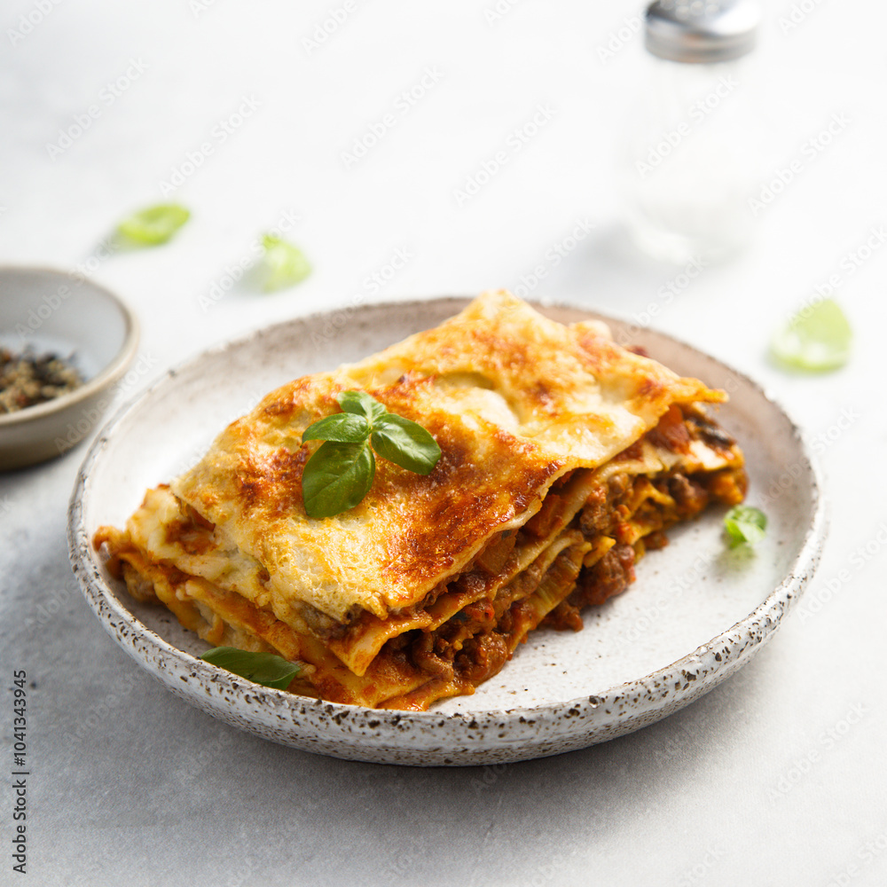 Homemade lasagna with minced beef Homemade lasagna with minced beef