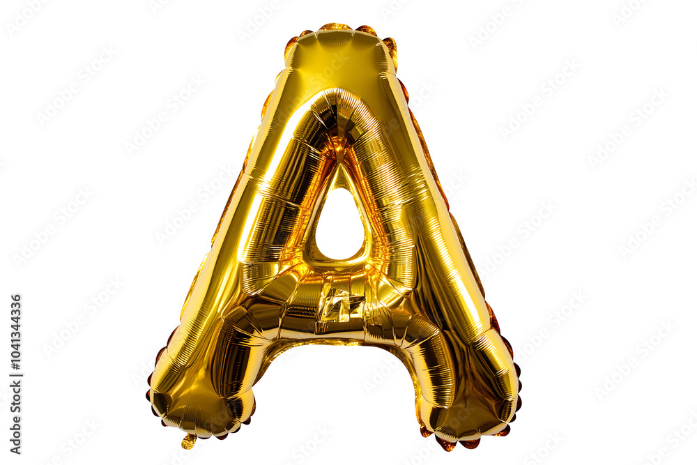 Foil golden balloon letter A isolated on white background Foil golden balloon letter A isolated on white background