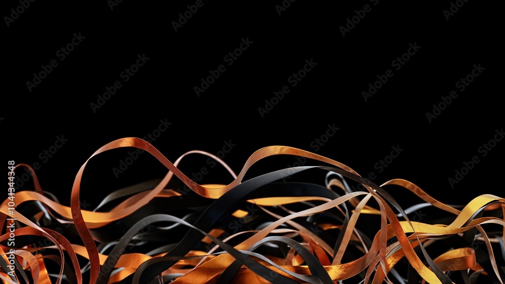 Vibrant orange and deep black ribbons create a stunning abstract composition, perfect for backgrounds, design projects, and artistic themes that inspire creativity and visual appeal Vibrant orange and deep black ribbons create a stunning abstract composition, perfect for backgrounds, design projects, and artistic themes that inspire creativity and visual appeal