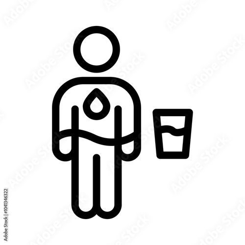 3 hydration line icon illustration vector graphic