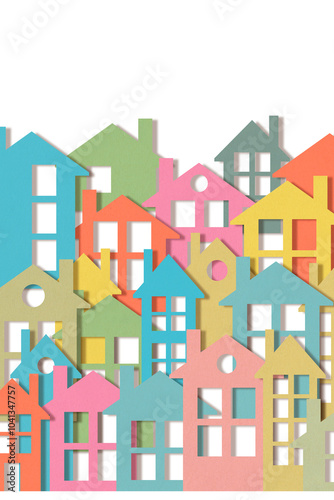Conceptual cityscape with cardboard buildings - concept image