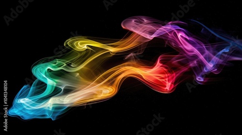 abstract vibrant smoke isolated on black