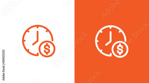 Time and Money Logo Icon Symbol Vector Design Template. Simple Business logo icon design