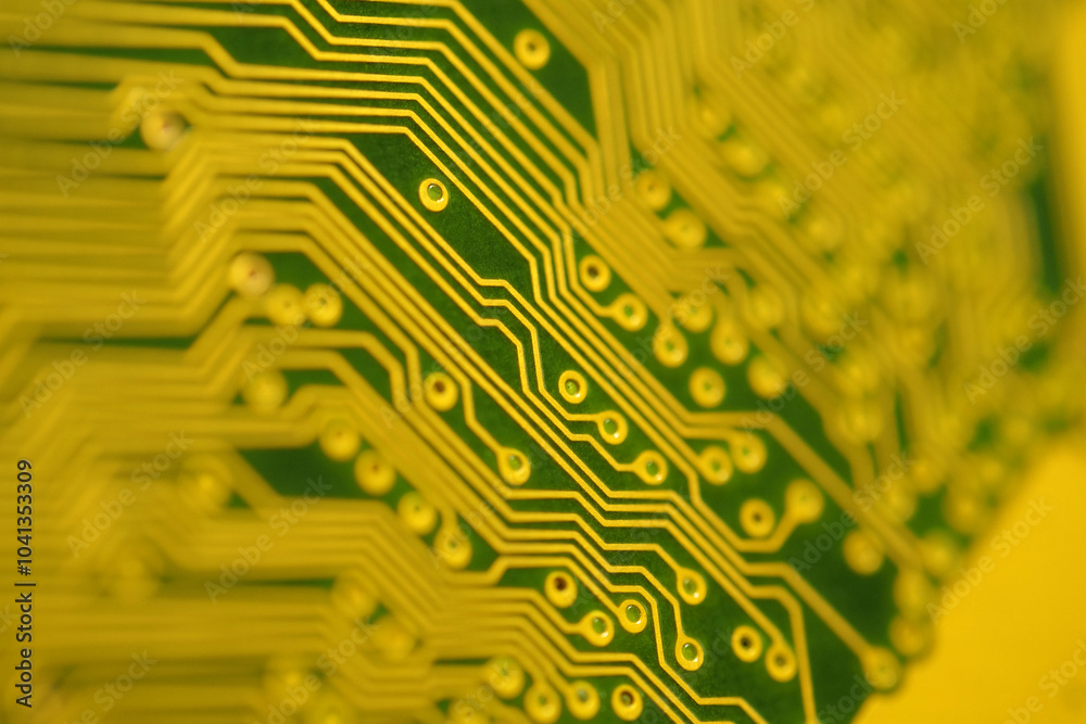 Computer motherboard. Details of a mainboard back Computer motherboard. Details of a mainboard back