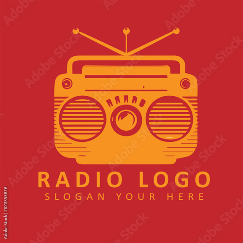 A radio logo typically symbolizes communication and broadcasting.