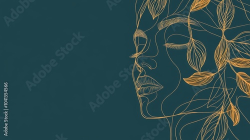 Serene Line Art Portrait