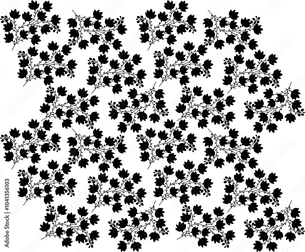 Vector pattern silhouettes of flowers. Pattern for printing on paper and fabric. Vector pattern silhouettes of flowers. Pattern for printing on paper and fabric.
