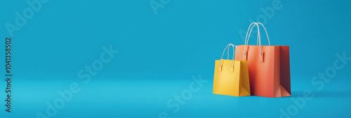 front view, shopping bags. Background with copy space for sales, black Friday, cyber monday, 11.11, banner, web, design, etsy, social media, linkedin, business, shop