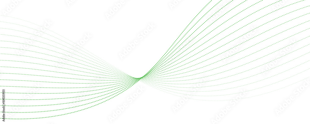 Abstract background with green wavy lines. Vector illustration