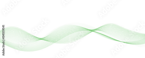 Abstract background with green wavy lines. Vector illustration
