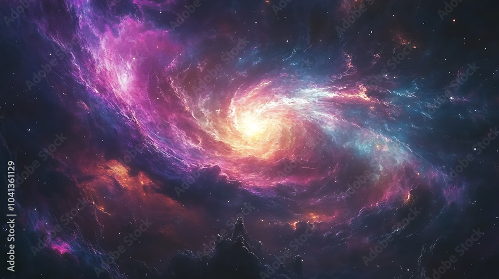 Neon Pastel Galaxy Spiral