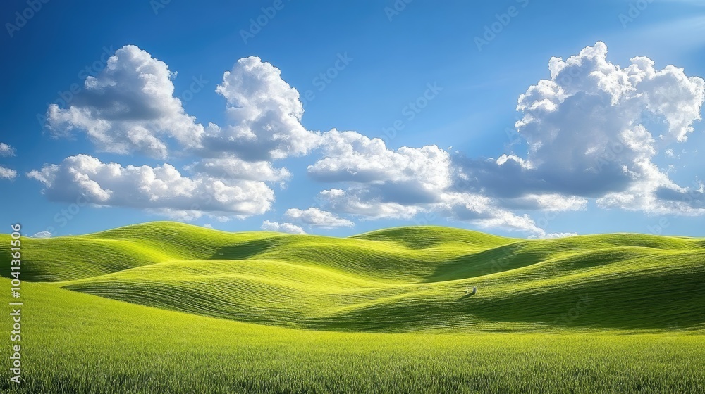 Lush Green Hills Under a Bright Blue Sky Lush Green Hills Under a Bright Blue Sky