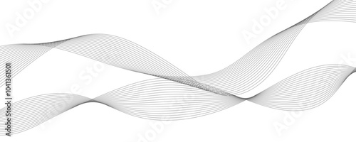 Abstract background with green wavy lines. Vector illustration