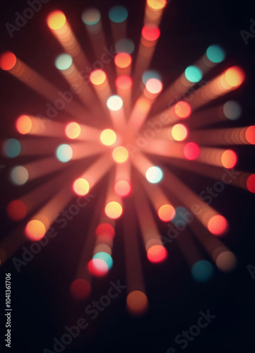 a blurry image of a colorful fireworks with many lights and bokeh lights effects on it