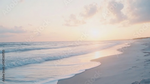 Serene Sunset Over Tranquil Ocean Waves