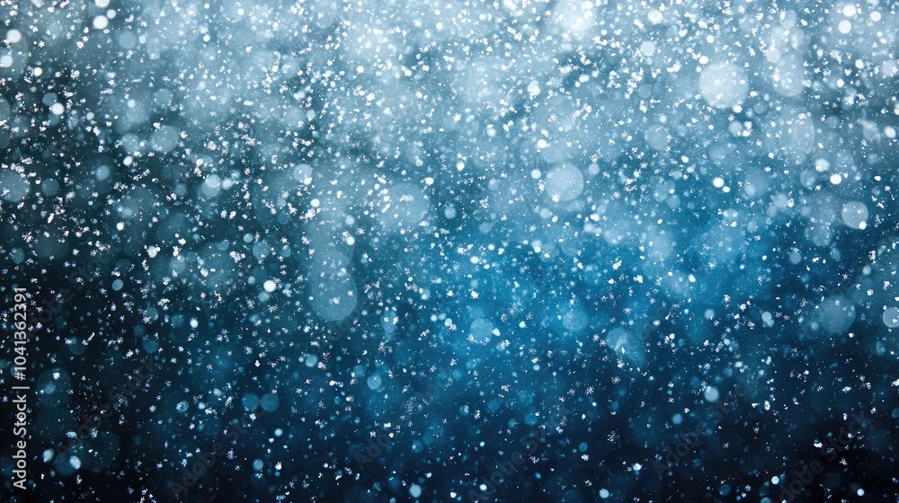 Obraz premium Snowfall with Soft Blue Background Effect