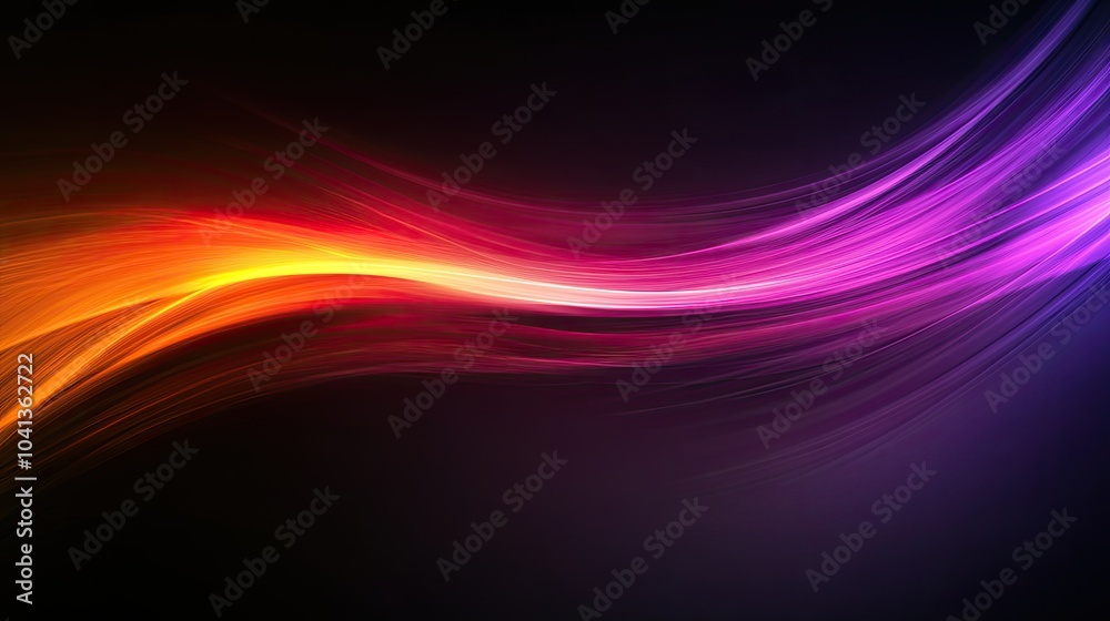 Fototapeta premium Colorful Light Waves on a Dark Background