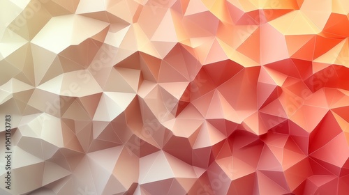 Abstract geometric background with intricate low-poly design, featuring soft pastel colors blending harmoniously in a dynamic texture.