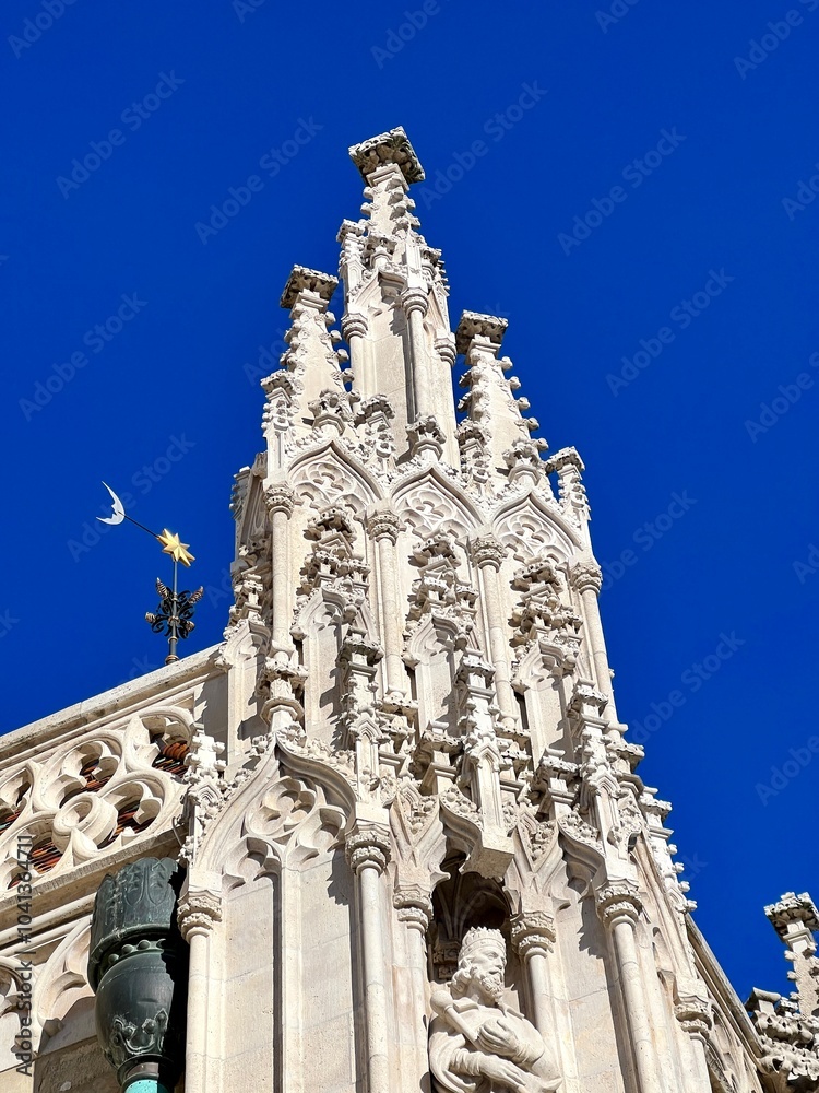 gothic church spire with intricate carvings in budapest gothic church spire with intricate carvings in budapest