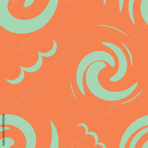 Outline animalistic seamless pattern with scales or waves, flat vector stock illustration as trend seamless or endless background