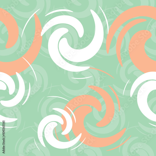 Outline animalistic seamless pattern with scales or waves, flat vector stock illustration as trend seamless or endless background
