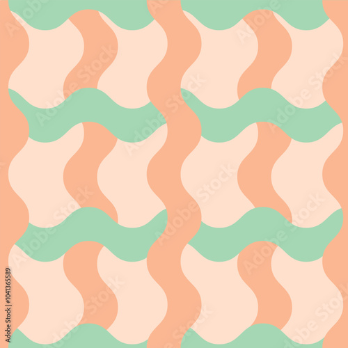 Outline animalistic seamless pattern with scales or waves, flat vector stock illustration as trend seamless or endless background