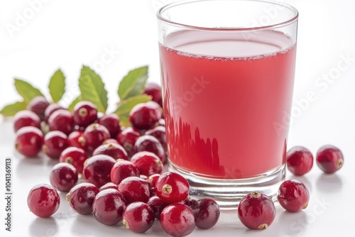 Wallpaper Mural Glass of Cranberry Juice with Fresh Cranberries Torontodigital.ca