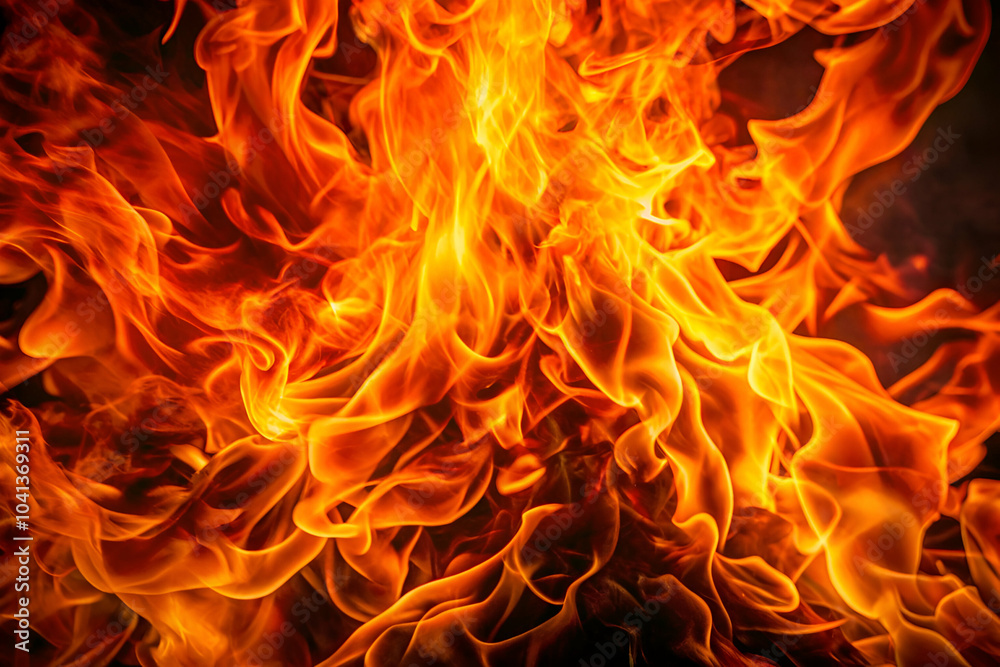 A mesmerizing display of vibrant flames, showcasing shades of orange and yellow, creating an intense and dynamic visual experience. A mesmerizing display of vibrant flames, showcasing shades of orange and yellow, creating an intense and dynamic visual experience.