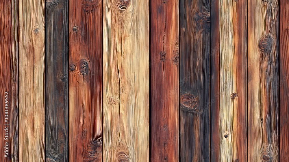 Naklejka premium Wooden wall background with vertical slats, texture of natural wood paneling for interior design or backdrop, furniture, home decore