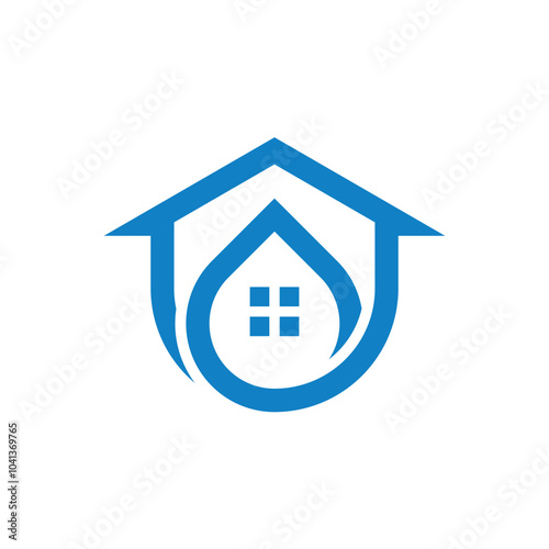 Home Design Logo combination with Water Drops