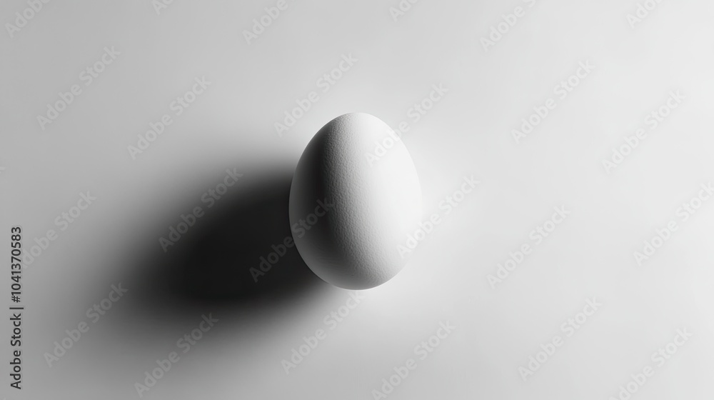 Minimalist White Egg on Soft Background Minimalist White Egg on Soft Background