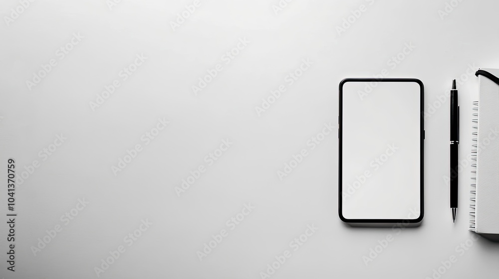 Minimal Workspace with Smartphone and Notepad Minimal Workspace with Smartphone and Notepad