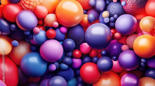 Vibrant Colorful Spheres in Abstract Composition