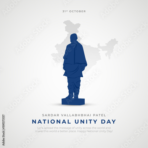 National Unity Day Post and Greeting Card. Statue of Unity of Sardar Vallabhbhai Patel Jayanti Vector Illustration