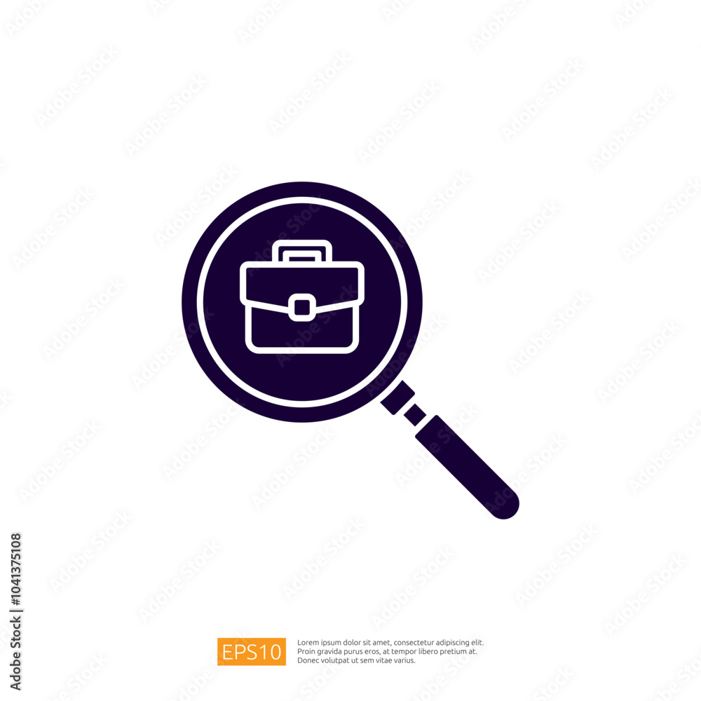 The image features a magnifying glass focusing on a briefcase, symbolizing job search or business exploration. The image features a magnifying glass focusing on a briefcase, symbolizing job search or business exploration.