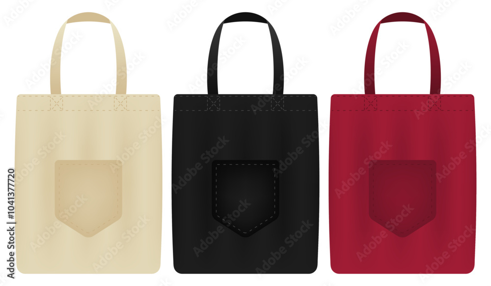 Tote bags with pocket. Fabric, reusable, eco-friendly, shopping, canvas, textile, carry, sustainable, black, red, beige, minimalist, accessory, fashion, simple, practical, branding. Tote bags with pocket. Fabric, reusable, eco-friendly, shopping, canvas, textile, carry, sustainable, black, red, beige, minimalist, accessory, fashion, simple, practical, branding.