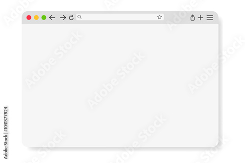Browser window. Blank, minimalistic, interface, user-friendly, empty, technology, online, navigation, desktop, tab, display, dark mode, light mode, contrast, web design, internet, template, browsing