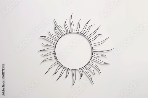 Serene sun outline exuding energy and tranquility in minimalist setting